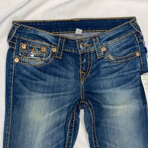 New True Religion Bootcut Flap Pocket Big T Sailing Reef Size 26